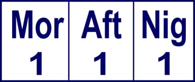 English Prescription Stickers — S.No. 89 prescription stickers for doctors and pharmacies, 25 mm × 13 mm